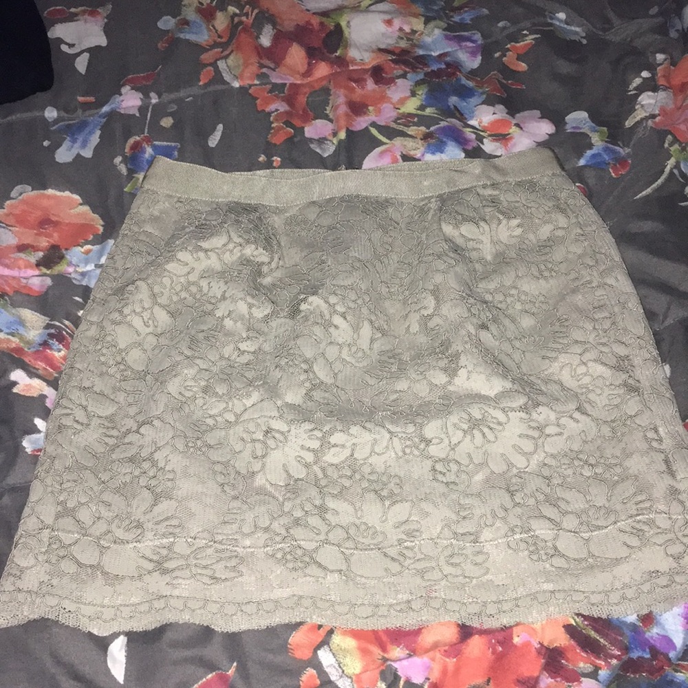 J.Crew midi skirt with a olive and gray tint